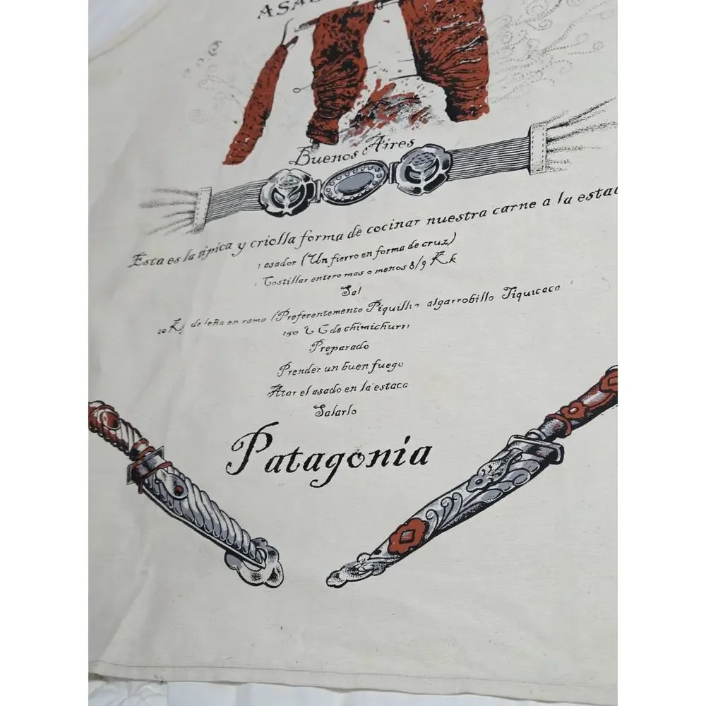 Patagonia Apron Delantal Asado Argentino Recipe Cortes Canvas Vtg Buenos Aires